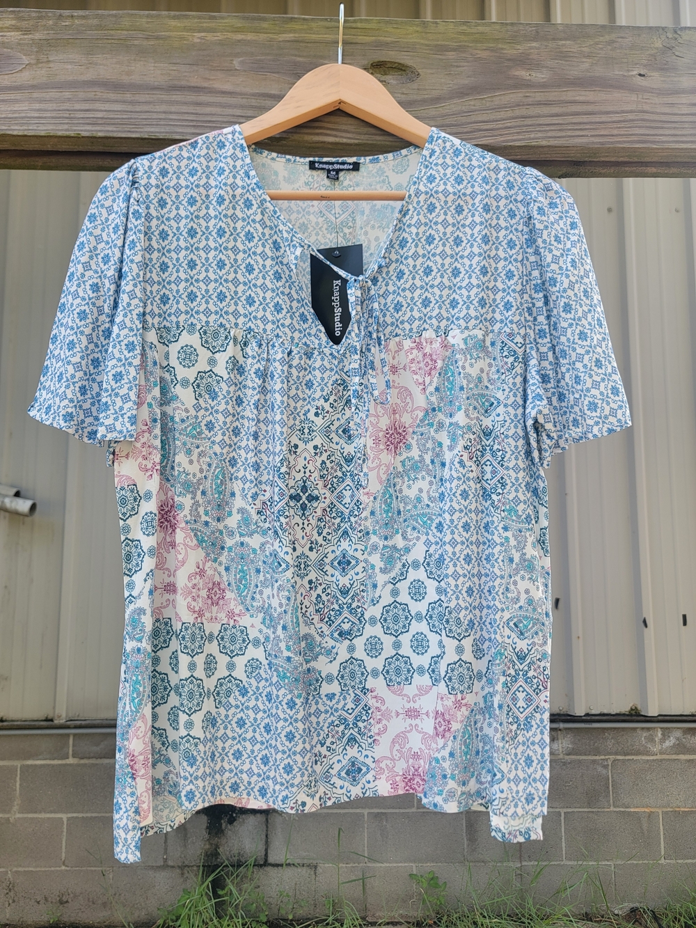 Nwt Paisley Bandana Patchwork Blouse